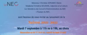Invitation lancement de saison 2021-2022