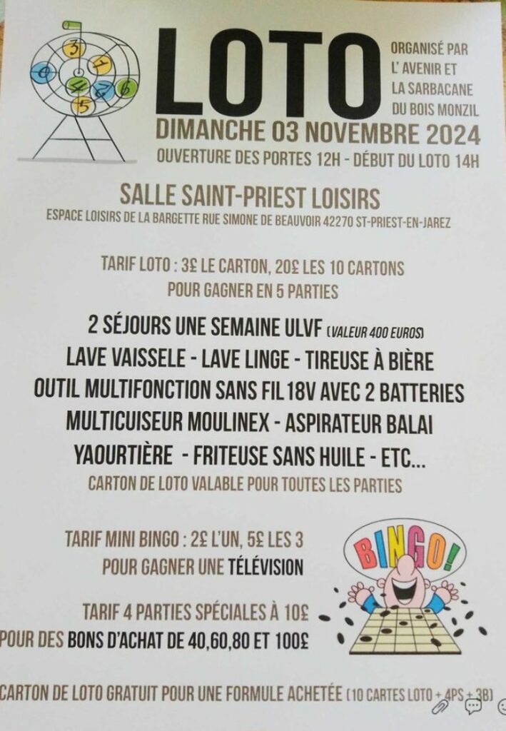 Affiche loto sarbacane