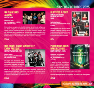 programme du samedi du festival de théâtre amateur