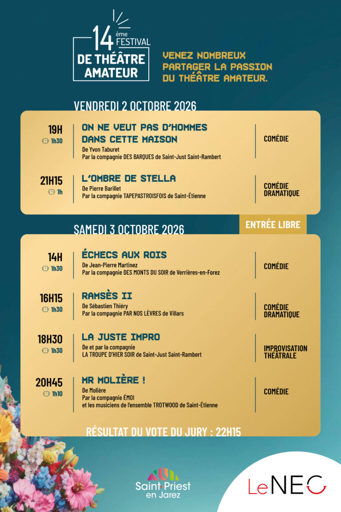 affiche du programme du festival de théâtre amateur